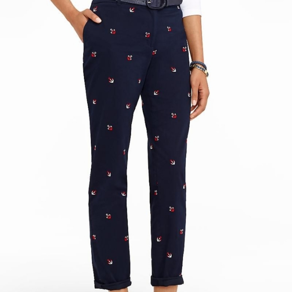 Talbots Weekend Chino Pants Embroidered Anchors